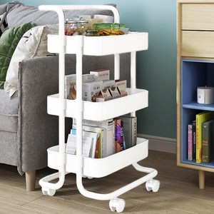 밀스턴 이동식 3단 북 트롤리, 화이트