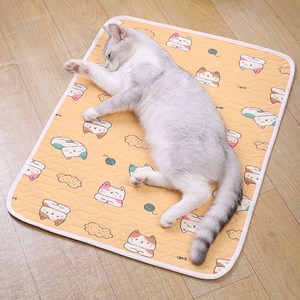 한그래 강아지쿨매트 반려견 미끄럼방지 러그 고양이 애견, 옐로우켓-XL, 1개