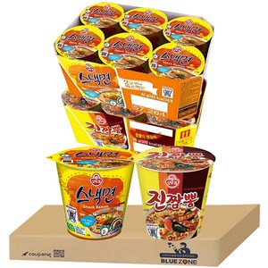 블루존 스낵면 소컵라면 62g (6입) + 진짬뽕 소컵라면 75g (6입)