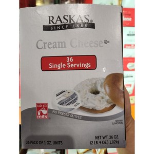 코스트코 라스카스 크림치즈 스프레드 28G x 36개 냉장 빵 아이스박스 포장