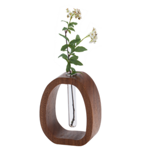 원목 우드 꽂 받침 인테리어 병 꽃병 화병, 나무색