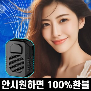 찬바람 등풍기 휴대용 바디 허리 클립 벨트 냉각 쿨링 아이스 허리걸이 등 옷속 선풍기, 블랙, DQ215