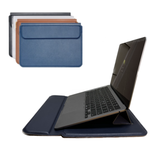 미톨 맥북 그램 갤럭시북 휴대용 자성 방열 거치대 패드 가죽 파우치, 블루