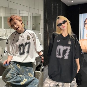 [D블리] 스트릿 90 매쉬 반팔티 럭비 풋볼 사커 유니폼 댄스복 방송댄스 줌바 오버핏 빅사이즈