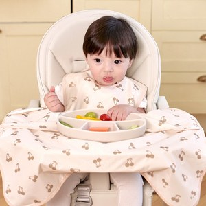 아이주 식탁일체형 이유식 턱받이 나시오픈형, 크림체리, 1개, 1개입