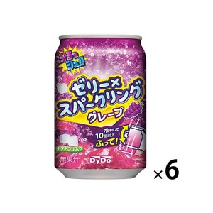일본 DyDo 다이도 젤리소다 스파클링 음료수 6개 세트 포도맛 10번 흔들어서 먹는 음료, 280ml