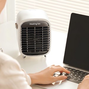 마카롱히터 미니온풍기 마카롱온풍기 사무실온풍기 발온풍기 소형 펜히터, 화이트