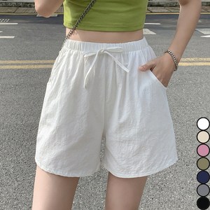 [멋나비] 여성 린넨 밴딩 3부 숏 팬츠