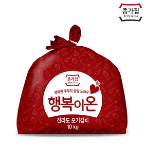 종가집 행복이온 전라도 포기김치, 10kg, 1개