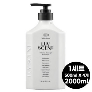 애경 럽센트 바디워시 화이트셔츠 린넨 코튼향, 2L, 12개