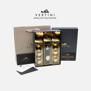 [공식총판] 베르티니 24K 도금 황금 골프공 6구 볼마커 클립 선물 세트