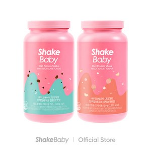 쉐이크베이비 단백질 다이어트 식사대용쉐이크 2입, 750g, 1세트, 민트초코맛+피치요거트맛