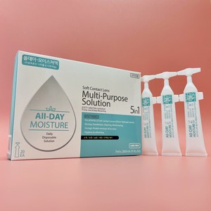 프리미엄 렌즈세척액 올데이-모이스처플러스20 [단품] 일회용렌즈세척액 보존액 단백질제거 다목적용액, 20개