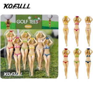 KOFULL 높이조절 플라스틱 골프티 캐릭터 티꽂이 6P/12P 세트, 비키니걸 6p, 1개