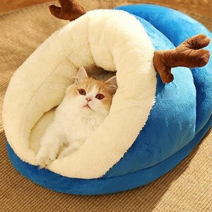 독스랩 반려동물 달팽이 숨숨집 쿠션 방석, 블루, 1개