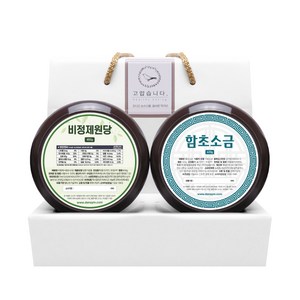 참건강마을 단짠세트 원당-소금 2종세트 400g~450g (답례품 선물세트), 원당-천일염