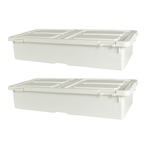 스페이스에디터 언더베드 리빙박스 40L, 아이보리, 2개