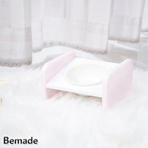 친환경 강아지 식기 식기대 고양이 반려묘 식탁 그릇 1구 네모 저상형 파스텔 핑크, 2구(네모일반형), 화이트, 파스텔블루, 1개