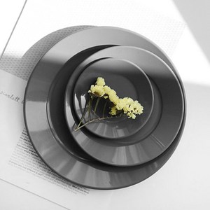 실리콘 접시 어린이 전자레인지 식기, 15cm_그레이, 1개