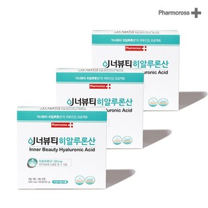 이너뷰티 히알루론산 60정 촉촉한 피부 수분폭탄 유통기한 2024.08.15, 3개