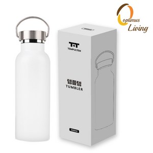 옵티머스리빙 보온병 보냉병 304 핸들 텀블러 500ml, 화이트, 1개