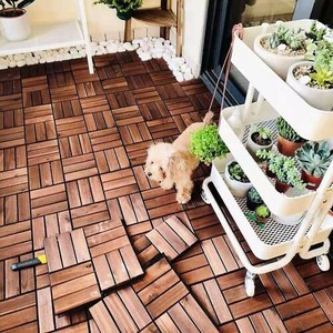 아이엘컴퍼니 아카시아 원목 조립마루 30x30 10개입 2종 택 1, natural - 12slot