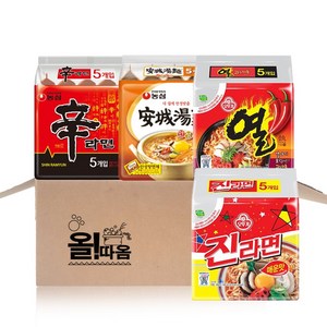 올따옴 온국민이 즐기는 인기라면 3호 기획세트(신라면5+안성탕면5+진라면매운맛5+열라면5)