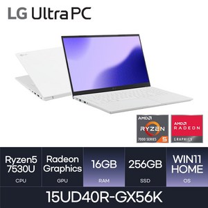 LG전자 2023 울트라PC 15UD40R-GX56K *사은품증정*, WIN11 Home, 16GB, 256GB, 라이젠5, W