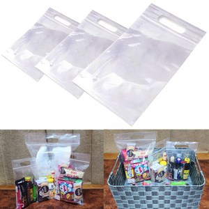 에이러브 투명 지퍼백 손잡이 비닐쇼핑백 3종, 1세트, 50장, 중(20X30cm)