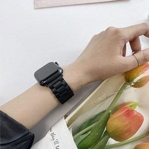 지바 애플 워치 호환 메탈 스트랩 체인 블랙 가죽 기본 7 6 5 4 3 2 SE 스포츠 실리콘 슬림 밴드 더블