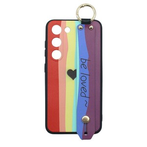 신서엔코 갤럭시S24 갤럭시S24플러스 갤럭시S24울트라 케이스 Galaxy Phone Case SCS-1538 하트 레인보우 핸드 스트랩 휴대폰 케이스
