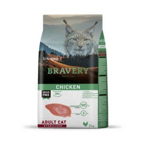 브레이버리 어덜트 캣 건식 사료, 치킨, 2kg