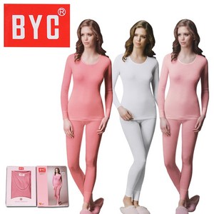 BYC [BYC]40수 면100프로베이직여상하순면내복상하1세트