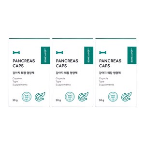본아페티 강아지 췌장염 영양제 판크레아스캡스 60정, 3개