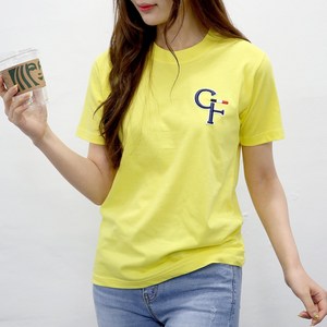 [당일출고] 여자친9 영문 볼륨자수 (S~2XL) 소프트 반팔티셔츠 22칼라-국내제작