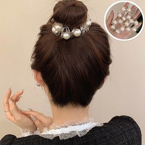 조이누리 진주 전화선머리끈 스프링머리끈 돌돌이헤어밴드 올림머리끈 5개세트 3개세트