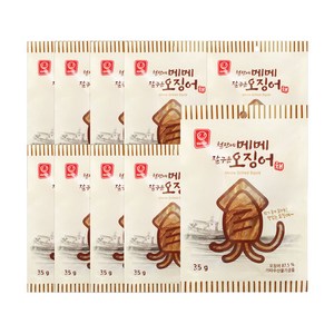 (10개묶음)철판에 메메 잘구운 오징어(채) 35g x 10, 단품
