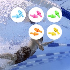 요즘살거 수영 수면 코골이 소음 방지 차단 실리콘 귀마개, 10개, 혼합(파란색/분홍색/녹색/주황색/노란색)