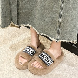 SEILIN 3CM 털녀슬리퍼 이니셜프린트 면슬리퍼