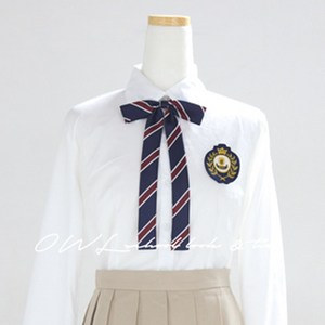 네이비 와인줄 롱 리본타이 주니어 여성 교복 스쿨룩 긴 리본타이