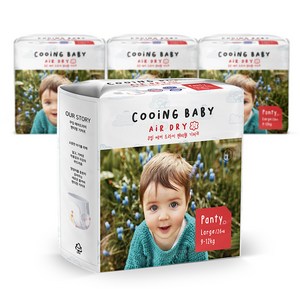 쿠잉베이비 에어드라이 팬티형 기저귀 아동용, 대형(L), 104매
