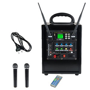 그레이스 블루투스 충전식휴대용 이동형앰프 150W + 핸드형 무선마이크2p + AC케이블 + 적외선리모컨, EG-153(앰프)