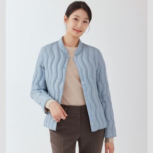 [ZISHEN] 여성 거위털 버티컬 웨이브 반넥 패딩 자켓 VDKMG62_3컬러