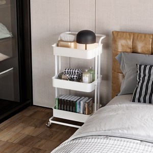 9Young 이동식 다용도 3단 핸드 트롤리 3컬라 실내 수납도우미, 본상품선택, 화이트