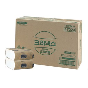 크리넥스 드라이셀 1겹 핸드타올 스탠다드 F250S, 20개, 250개