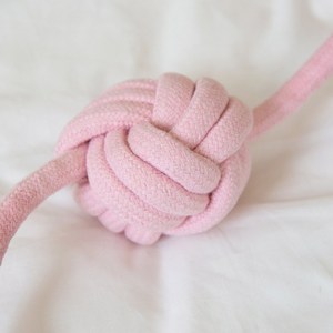 펫톤 강아지 꽈배기 싱글볼 터그토이, 핑크, 1개