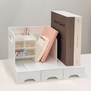 리빙린 3단 데스크 오거나이저 책상 서류 정리함, 1개, 화이트