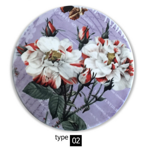 제이스톤 꽃 도자기 고급 인테리어 컵받침 코스터 4P 세트, 꽃 type 2, 4개