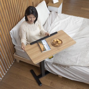 핏쳐 수동식 각도조절 사이드 테이블 TS1, 오크화이트