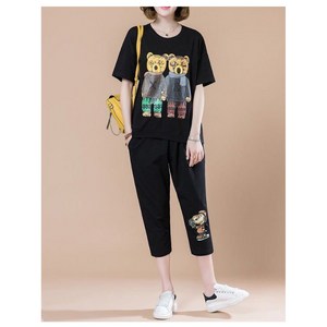 [세트상품] 여성 투피스 곰인형 반팔 7부바지 상하세트
